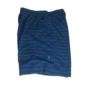 Lululemon  Athletic Shorts Men Size Medium Blue  Green Stripe Drawstring